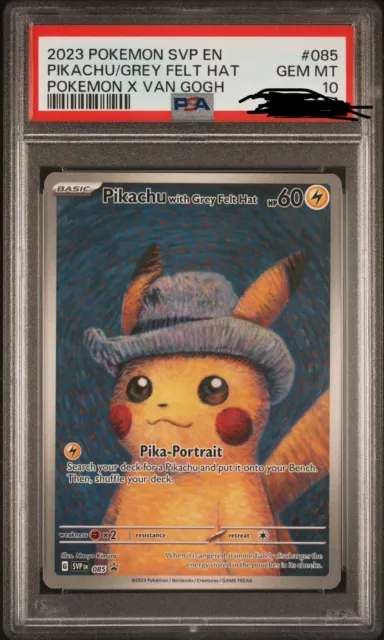 Pokemon Pikachu Van Gogh Museum With Grey Felt Hat 085 Promo PSA 10 Gem Mint