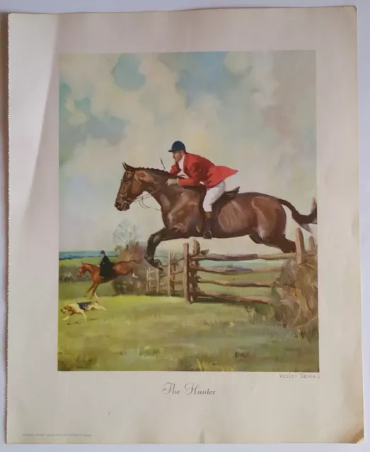 1964 Wesley Dennis The Hunter Horse Print Suitable for Framing Fox Hound