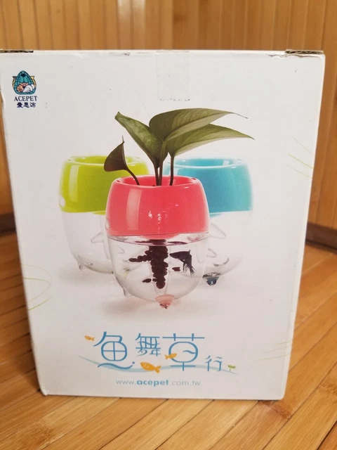Aquaponic Fish Tank Aquarium for Betta Fish Water Garden Planter Top Lid Natural