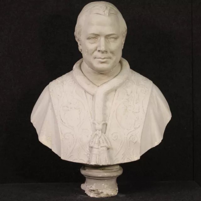 Great statue in plaster sculpture half bust portrait prelate art 20th century