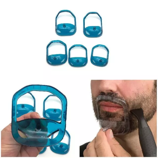 5PCS Men Shaving Template Shaper Goatee Style Design Beard Mustache Shaping Tool