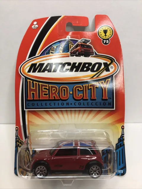 MATCHBOX MINI COOPER S Red Flag Roof Hero City Collection #75 Black ...