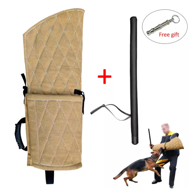 Dog Bite Sleeve & Whip Stick & Gift Whistle Arm Protection Large Dogs Training