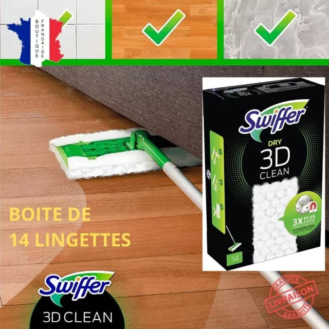 Swiffer - Recharges Lingettes Sèches pour Balai Attrape-Poussière - 80  Lingettes