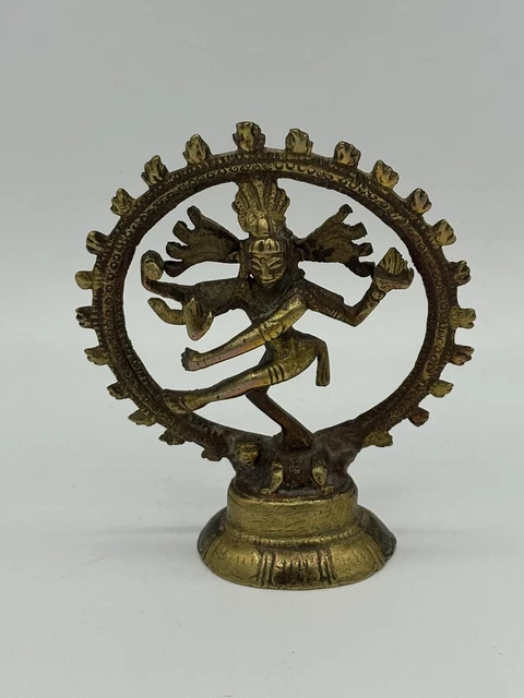 HINDU NATARAJA LORD Shiva Cosmic Dancer Figure Statue Brass Vintage £20 ...