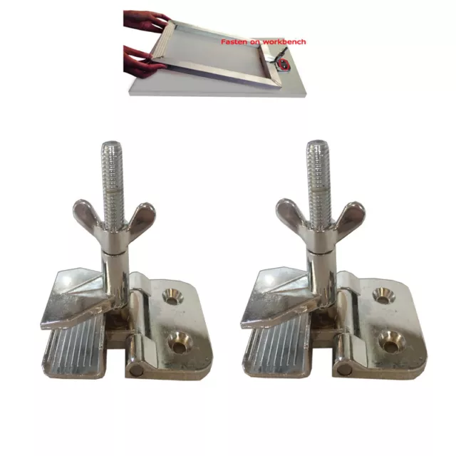TECHTONGDA 2pcs Screen Printing Screen Frame Hinge Clamp Butterfly Clamps