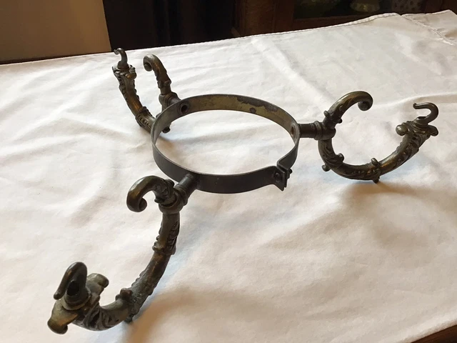 Fenton Hanging Lamp Fixture Ornate Shade Holder Z4