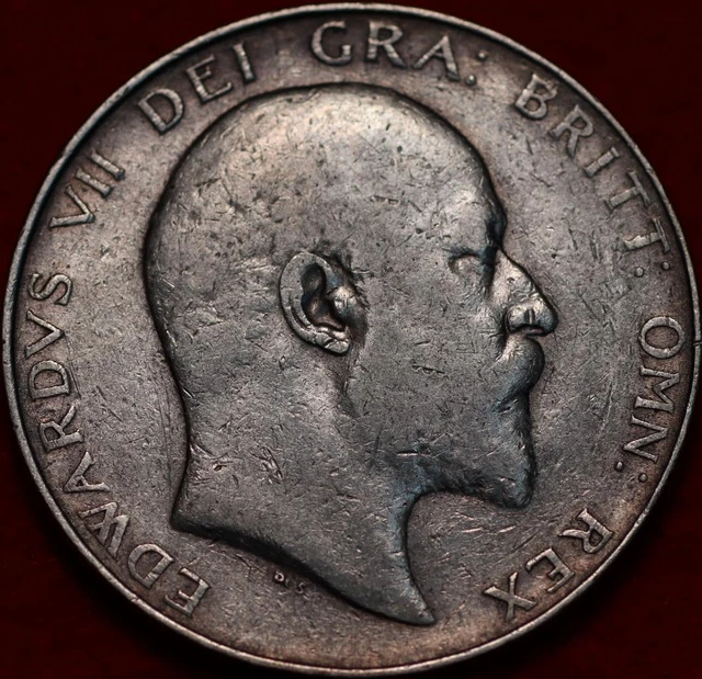 1909 Great Britain 1/2 Crown Silver Foreign Coin