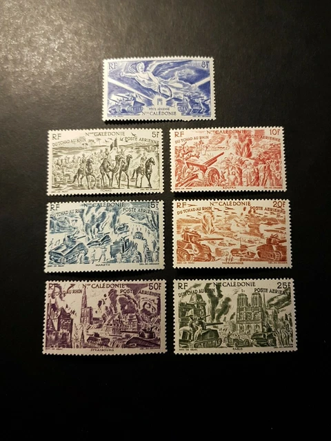 Timbre France Colonie Nouvelle Calédonie Poste Aérienne Pa N°54/60 Neuf * Mh
