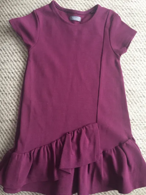 BNWOT Girls Next Short Sleeve Ruffle Jersey Dress Burgundy Maroon Purple 3 Years