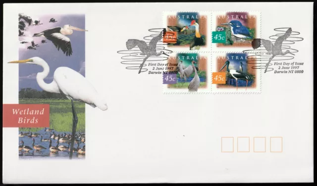 Stamp FDC / PSE - Wetland Birds 1997 - Darwin 0800 *B009*