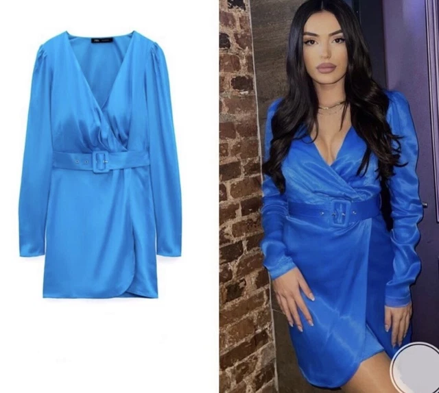 Forever New - Robe mi-longue en satin avec manches longues et liens à