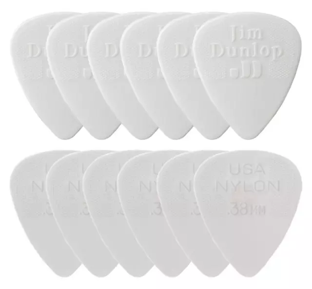 Dunlop Nylon Standard Picks 0,38 mm 12er Players Pack Guitar Standard Nylon Weiß