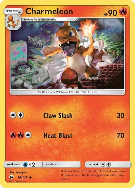 Charmeleon Burning Shadows 19/147 Pokemon TCG Card NM/M Regular Uncommon