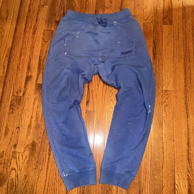 Dsquared2 Men’s Sweat pants Jogger Blue Size S Made In Italy **REAR** 2