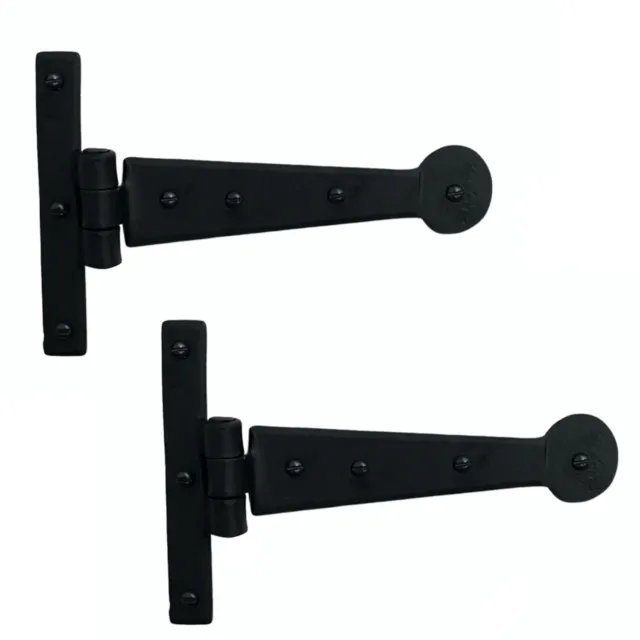 Colonial Bean Strap Hinge in Wrought Iron Hardware 6" Pair