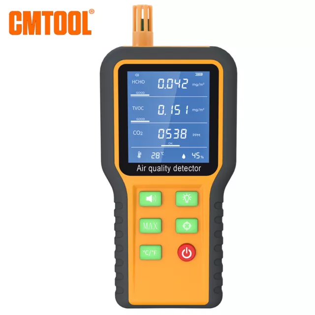 Air Quality Monitor Meter Digital Car Home CO2 Formaldehyde HCHO TVOC Detector