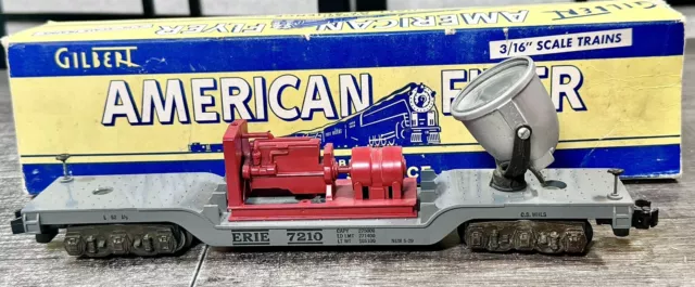 American Flyer 946 Erie 7210 Depressed Center Flat car Searchlight w/generator S