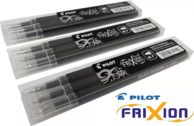 Pilot Frixion Rollerball Standard 9-Refills of 0.7mm or 0.5mm Erasable Pen ink 3