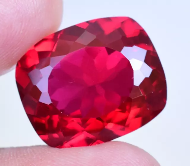 27.70 CT Natural Mozambique Blood Red Ruby Certified Excellent Cushion Gemstone