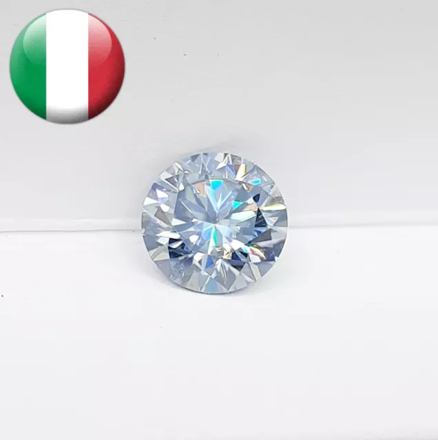 Diamante in Moissanite Blu grigio da 0.5 ct a 7.0 ct Round Diamond Grayish Blue