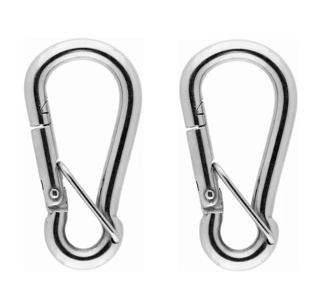 Mousqueton Avec Fermeture Sécurité Longueur 100mm ( Lot de 2 ) inox A4 - 316