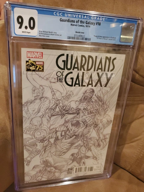 GUARDIANS OF THE GALAXY #18 CGC 9.0 **1:300 Ross SKETCH VARIANT** RARE! NM+