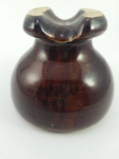 Pinko #63 High Voltage Saddle Brown Porcelain Insulator 10
