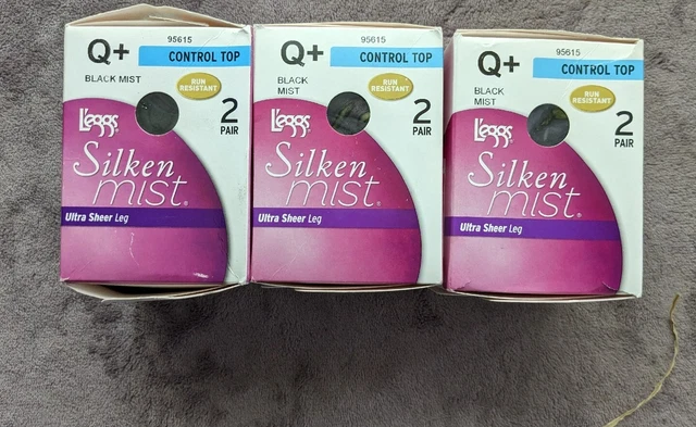 leggs pantyhose Black Mist Size Q+ Extra Large. 3pkg (2 Pair Each) leggs pantyhose Black Mist Size Q+ Extra Large. 3pkg (2 Pair Each)