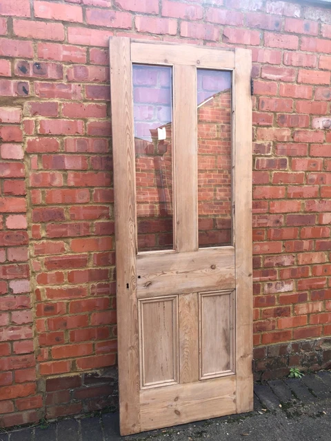 Reclaimed Victorian Glazed  Door With choice Of Green Or Red Glass DS1404