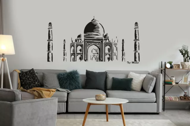 Taj Mahal Wall Stickers Islamic Landmark, Wonders of the World, Decals Murals