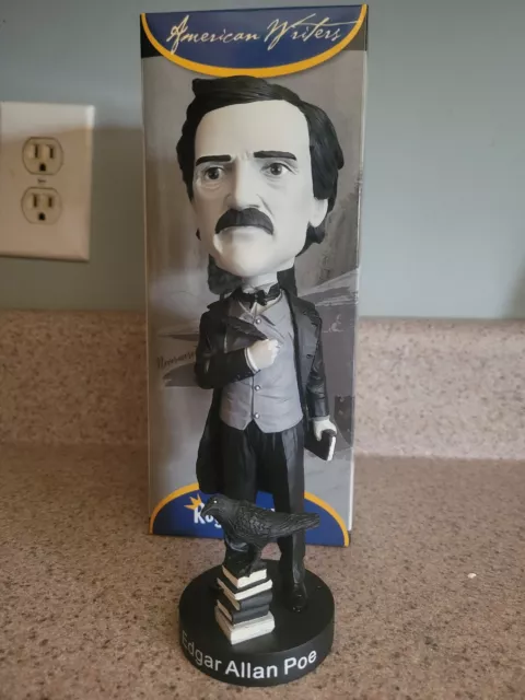 Royal Bobbles Edgar Allan Poe Exclusive Black and White Bobblehead Writer NIB