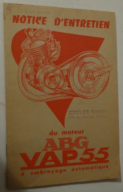 CATALOGUE NOTICE D'ENTRETIEN moteur ABG VAP 55 EUR 22,00