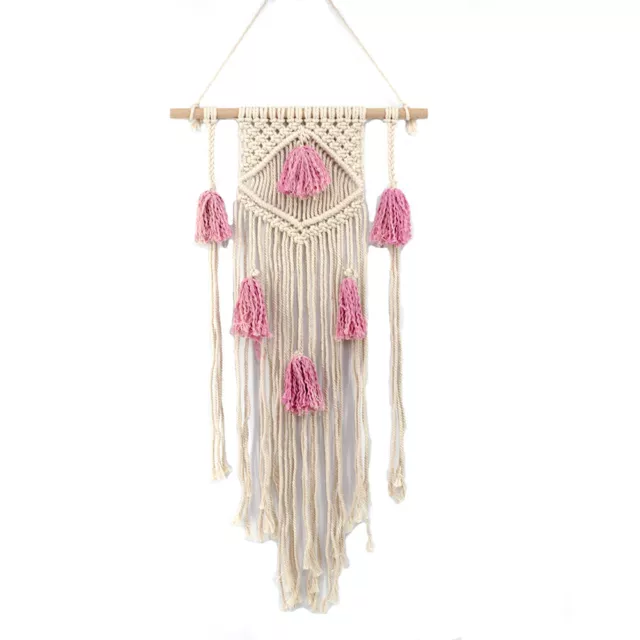 Pink Handmade Macrame Wall Hanging- Woven Wall Art- Macrame Tapestry-Boho Wall D