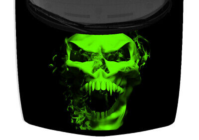 Black Green Flames Grunge Fangs Skulls Truck Car Vinyl Graphic Hood Wrap Decal