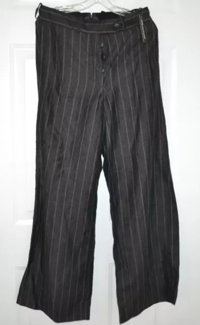 Nigel Tercey Preston Woman's Brown Striped pants Medium Trouser $440 Retail Nigel Tercey Preston Woman's Brown Striped pants Medium Trouser $440 Retail