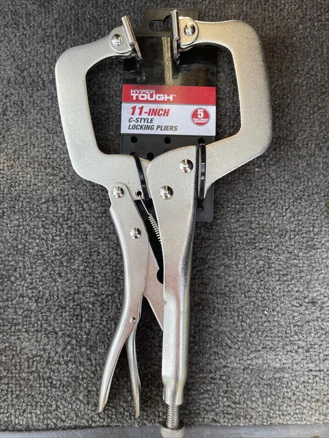 Hyper Tough 11 inch Wide Jaw Vice-Grip C-Style Adjustable Locking Pliers Clamp