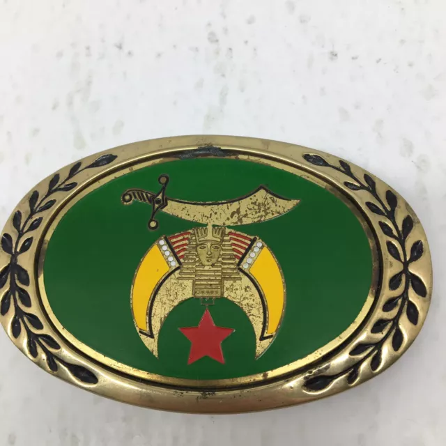 Shriners "Jewel of the Order" Solid Bronze Belt Buckle By Heritage Buckles