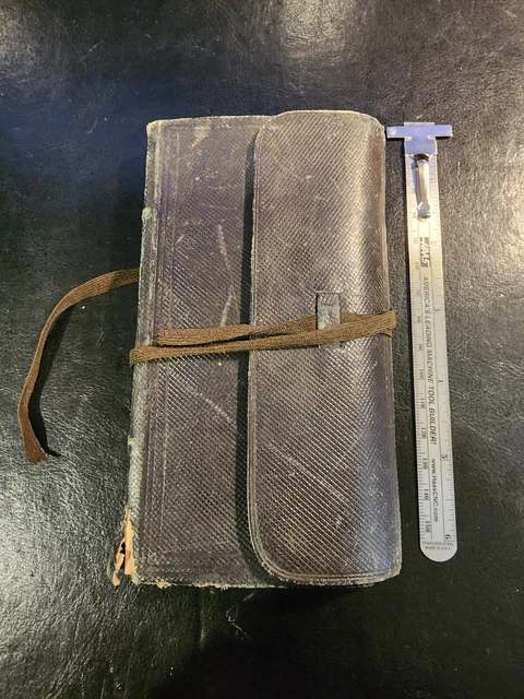 Antique Leather Victorian Diary 1865 LOADED Every Page + Letter In Back MUST see