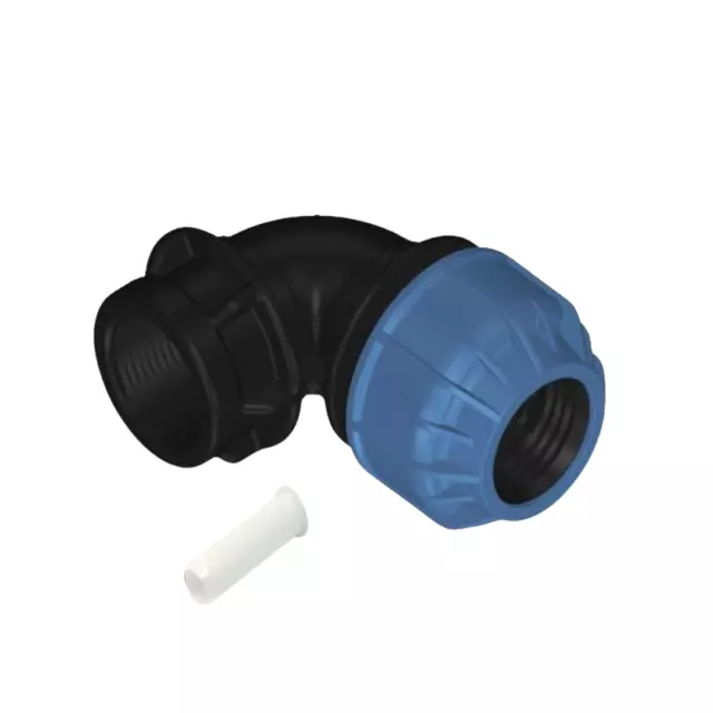 MDPE  Compression Fitting Elbow Various Sizes for Water Pipe 20mm - 50mm