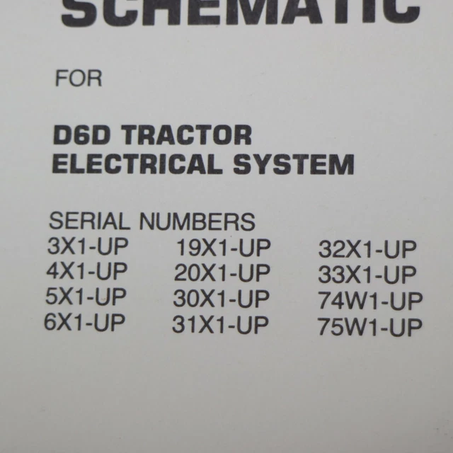 CAT CATERPILLAR D6D Traktor Elektrisch Wiring Diagramm Schaltplan