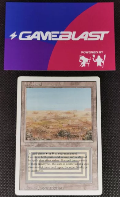 MTG | Scrubland | 1994 Revised | MP/GD English | Vintage Old School Magic Card