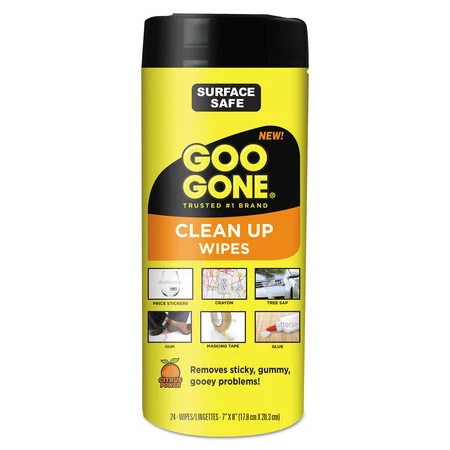 GOO GONE 2000 Wipes, White, Canister, Non-Woven Fiber, Citrus