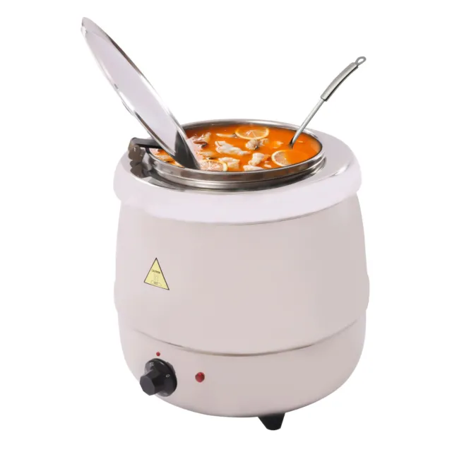400W Commercial Soup Kettle Electric Countertop Food Warmer Catering Buffet 10L