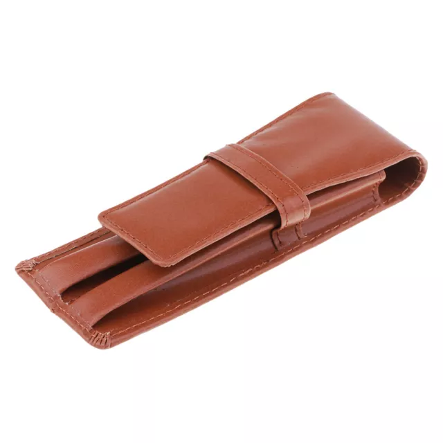 Leather Fountain Pen Case Holder Pouch Bag for 2 Pens Roller Storage Holder Gift