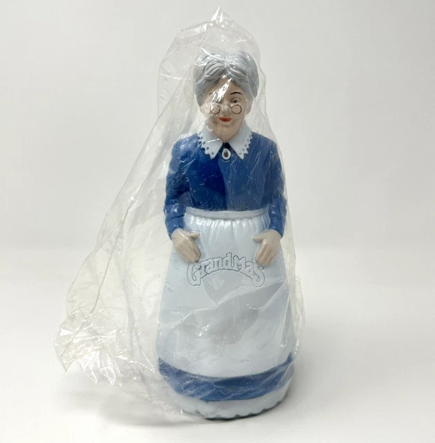 Vintage NOS Grandma's Cookies Brand Plastic Coin Bank Standing Grandma NIP 8in