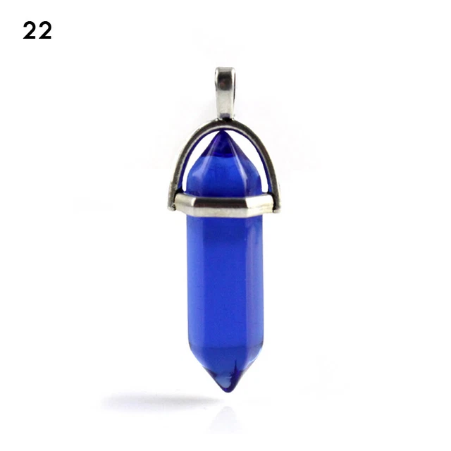 #Natural Quartz Crystal Healing Point Chakra Cut Gemstone Pendant Reiki Necklace