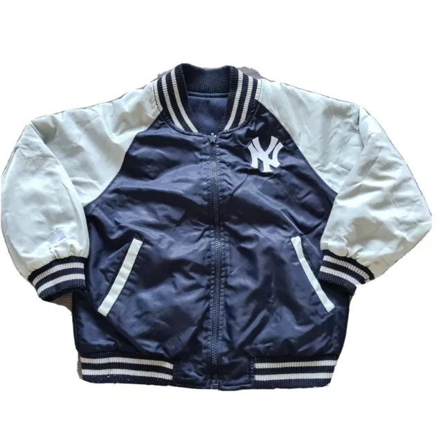 Majestic Kids New York Yankees Reversible Bomber Jacket Size 5 - 6 Blue White