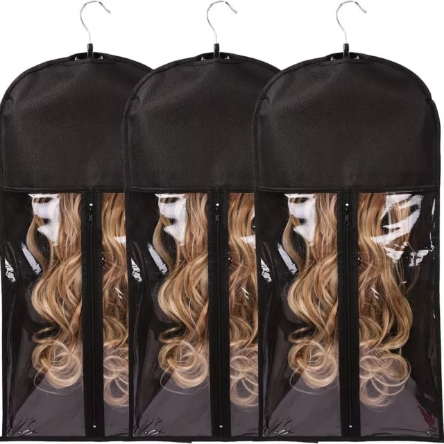 Hair Extension Storage Bag With Hanger Dust Proof Non Woven Wig Bag With Hanger