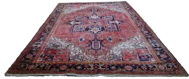 Large  PERSAIN CARPET RUG HAND MADE Oriental living Room Vintage 12ft x 8ft 2"
